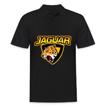 Jaguar Wappen - Männer Poloshirt - Schwarz - Vorne - Kai (181cm)