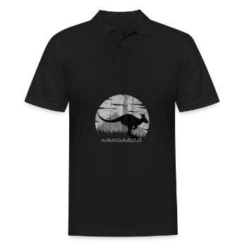 Känguru Australien - Männer Poloshirt - Schwarz - Vorne - Kai (181cm)