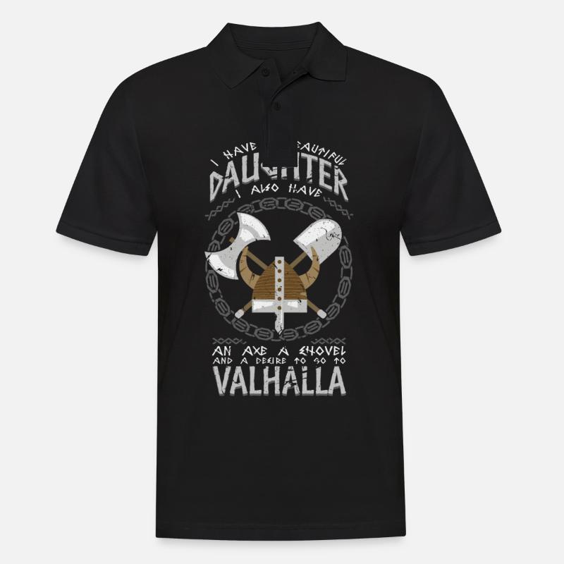 Cadeau de Walhalla de papa de papa de Viking - Polo Homme - noir