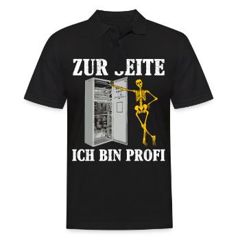 Elektriker Lustiger Spruch Beruf Geschenk Idee - Männer Poloshirt - Schwarz - Vorne - Kai (181cm)