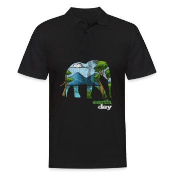 Earth Day - Tag der Erde - Männer Poloshirt - Schwarz - Vorne - Kai (181cm)