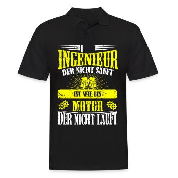 Ingenieur Spruch Bier saufen Party Büro Geschenk - Männer Poloshirt - Schwarz - Vorne - Kai (181cm)