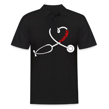 LOVE Nurse Krankenschwester Herz Liebe Idee - Männer Poloshirt - Schwarz - Vorne - Kai (181cm)