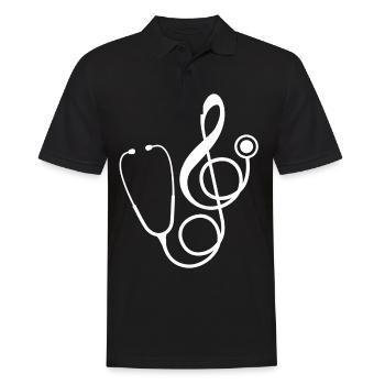 Doctor Carer Music Stethoscope Clef Idea - Men's Polo Shirt - black - Front - Kai (181cm)