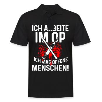 Krankenschwester OP Notaufnahme lustiger Spruch - Männer Poloshirt - Schwarz - Vorne - Kai (181cm)
