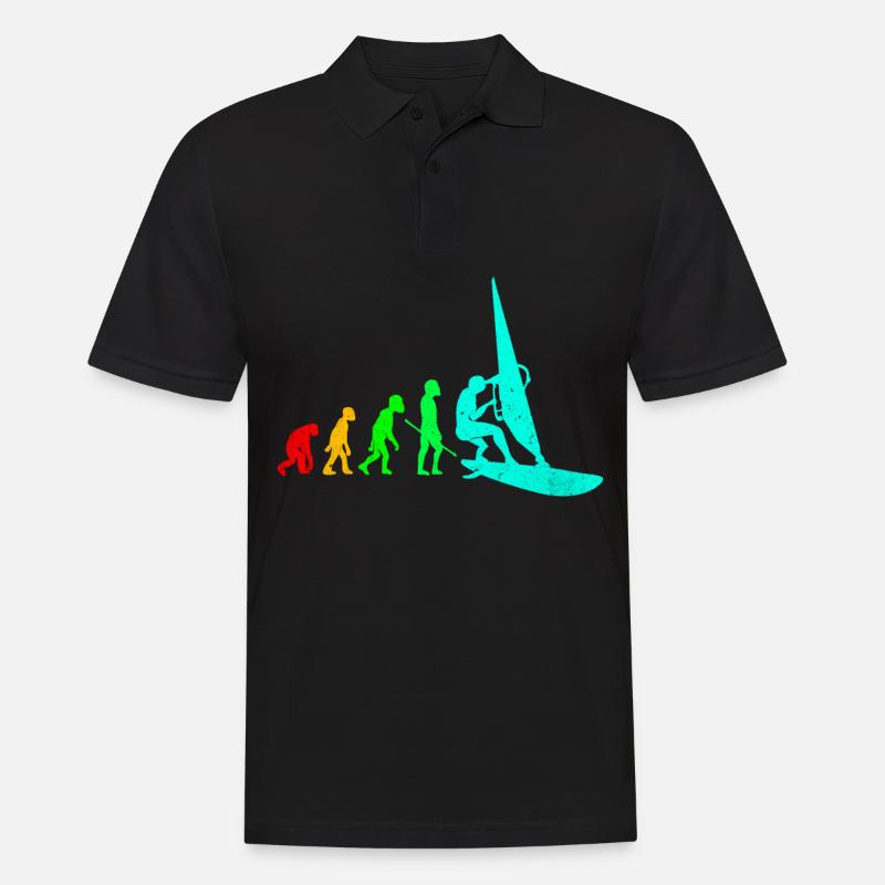 Windsurfen - Männer Poloshirt - Schwarz