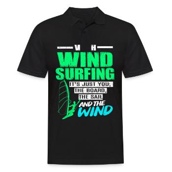 Windsurfing - Men's Polo Shirt - black - Front - Kai (181cm)