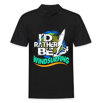 Windsurf Windsurfen Windsurfing Wassersport Surf - Männer Poloshirt - Schwarz - Vorne - Kai (181cm)