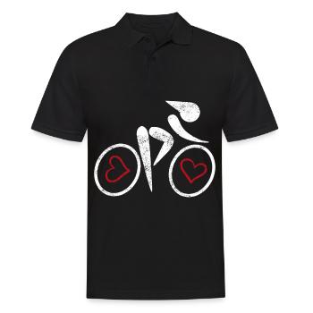 Cœurs dans le vélo - Polo Homme - noir - Devant - Kai (181cm)