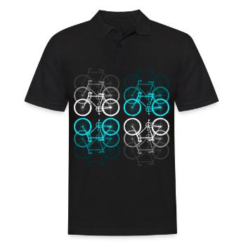 Fahrrad Bike im Retro Look - Männer Poloshirt - Schwarz - Vorne - Kai (181cm)