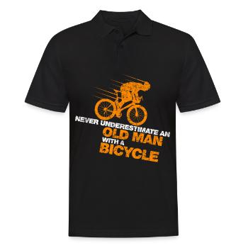 Vieil homme sur le vélo peut toujours conduire - Polo Homme - noir - Devant - Kai (181cm)