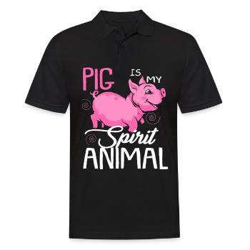 Pig Pig Pig Piglet Boar Boar - Men's Polo Shirt - black - Front - Kai (181cm)