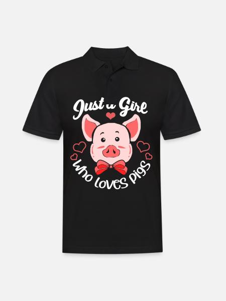 Schwein Sau Schweinchen Minischwein Ferkel Eber - Herre poloshirt - sort