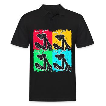 Gottesanbeterin - Männer Poloshirt - Schwarz - Vorne - Kai (181cm)