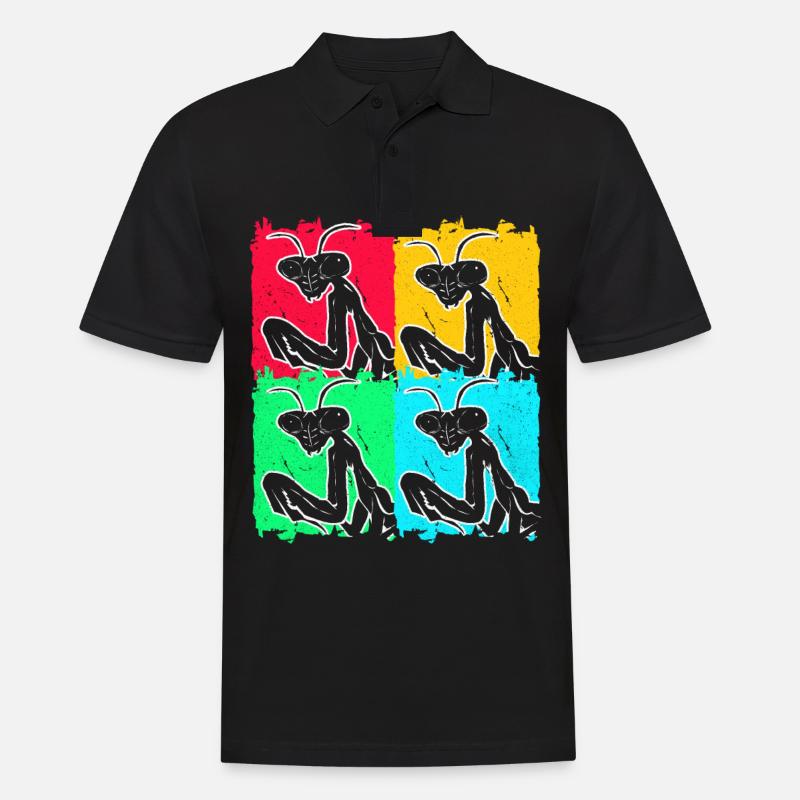 Gottesanbeterin - Männer Poloshirt - Schwarz