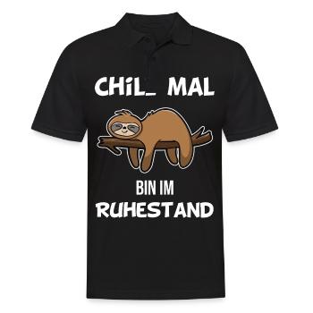 Faultier Rente Geschenk Lustig Geek Renteneintritt - Männer Poloshirt - Schwarz - Vorne - Kai (181cm)