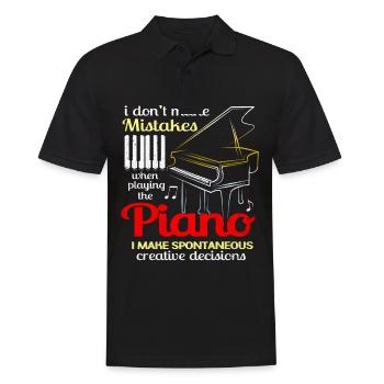 Piano - Men's Polo Shirt - black - Front - Kai (181cm)