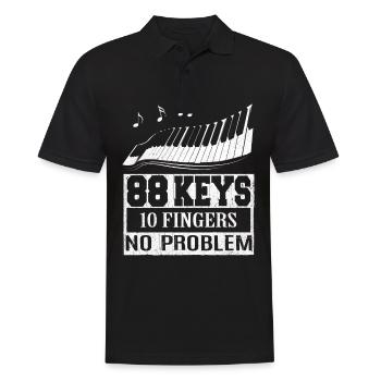 Piano - Männer Poloshirt - Schwarz - Vorne - Kai (181cm)