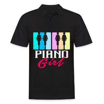 Piano - Männer Poloshirt - Schwarz - Vorne - Kai (181cm)