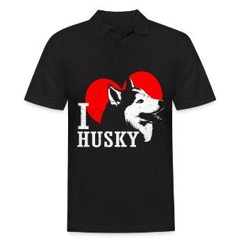 Husky - Männer Poloshirt - Schwarz - Vorne - Kai (181cm)