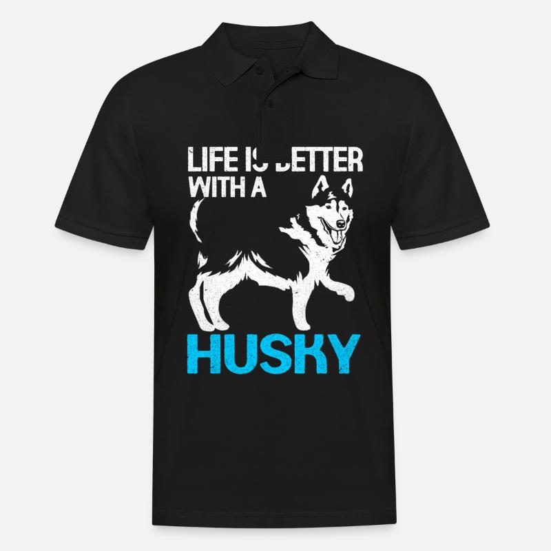 Husky - Männer Poloshirt - Schwarz