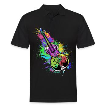 Cello Kontrabass Klassisch Musik Lehrer Sinfonie - Männer Poloshirt - Schwarz - Vorne - Kai (181cm)