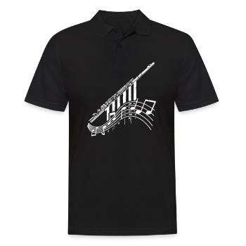 Flöte Music Notes Geschenk - Männer Poloshirt - Schwarz - Vorne - Kai (181cm)