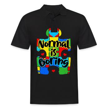 Autismus - Männer Poloshirt - Schwarz - Vorne - Kai (181cm)