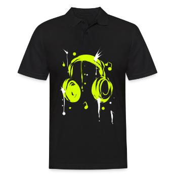 Kophörer - Männer Poloshirt - Schwarz - Vorne - Kai (181cm)