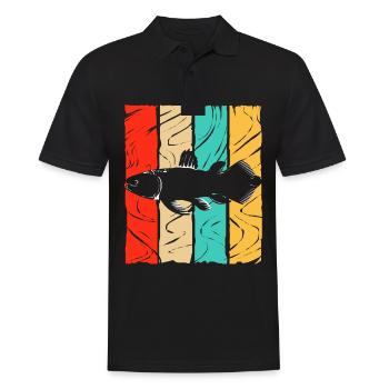Quastenflosser Ausgestorben Fossil Fisch Geschenk - Männer Poloshirt - Schwarz - Vorne - Kai (181cm)