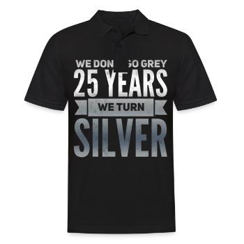 Mariage en argent Mariage en argent Cadeau de 25 ans - Polo Homme - noir - Devant - Kai (181cm)