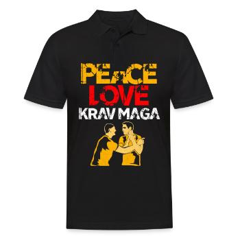 Krav Maga - Männer Poloshirt - Schwarz - Vorne - Kai (181cm)