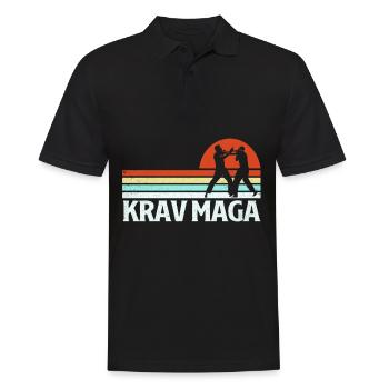 Krav Maga - Männer Poloshirt - Schwarz - Vorne - Kai (181cm)