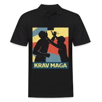 Krav Maga - Männer Poloshirt - Schwarz - Vorne - Kai (181cm)