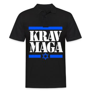 Krav Maga - Männer Poloshirt - Schwarz - Vorne - Kai (181cm)