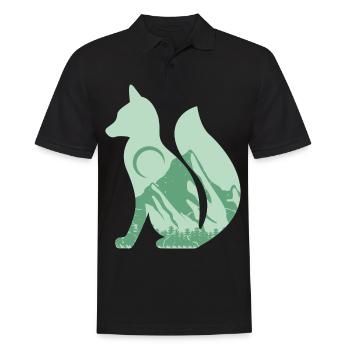 Der Fuchs Mit Berge Wandern Klettern Geschenk - Männer Poloshirt - Schwarz - Vorne - Kai (181cm)