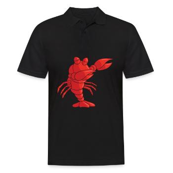 Cadeau de homard tamponné au homard rouge - Polo Homme - noir - Devant - Kai (181cm)