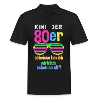 80er Jahre Party Mode lustiger Spruch Geschenk - Männer Poloshirt - Schwarz - Vorne - Kai (181cm)