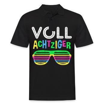 Geboren in 80er Jahren Retro Neon Spruch Geschenk - Männer Poloshirt - Schwarz - Vorne - Kai (181cm)
