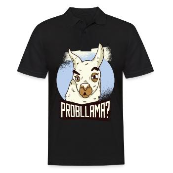 Lama Problem Lustig No Probllama Geschenk Geek Süß - Männer Poloshirt - Schwarz - Vorne - Kai (181cm)