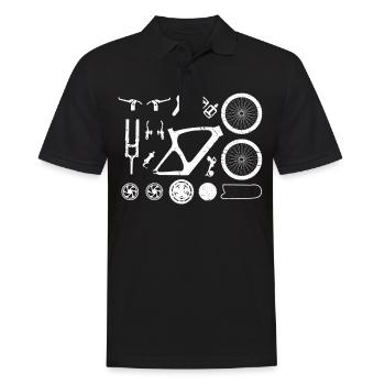 Cadeau de montage de roues de vélo de montagne - Polo Homme - noir - Devant - Kai (181cm)