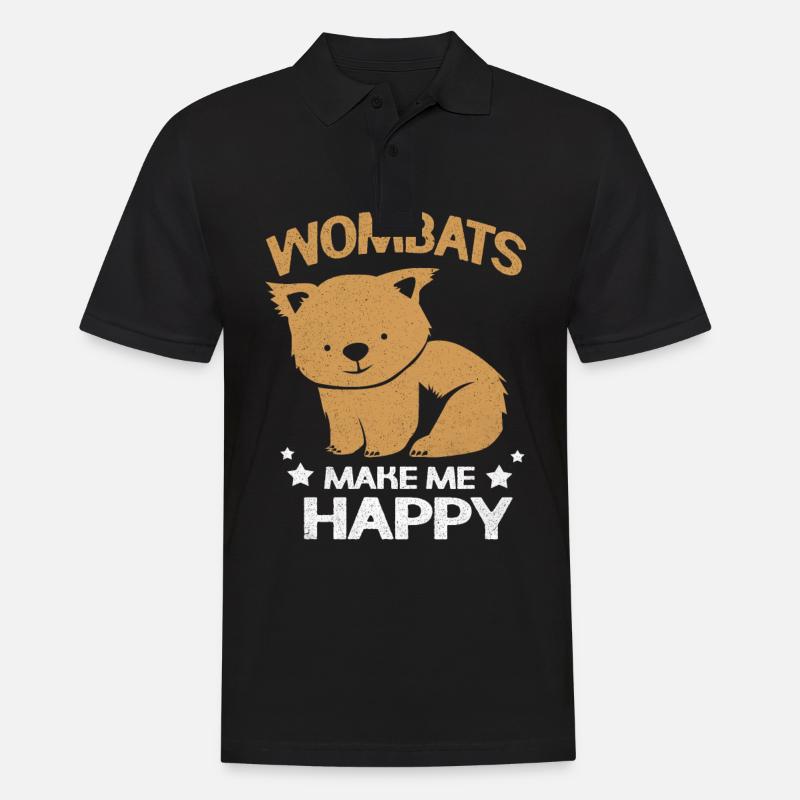 Wombat - Männer Poloshirt - Schwarz