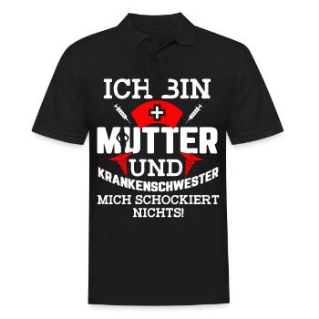 Krankenschwester Mutter lustiger Spruch Geschenk - Männer Poloshirt - Schwarz - Vorne - Kai (181cm)