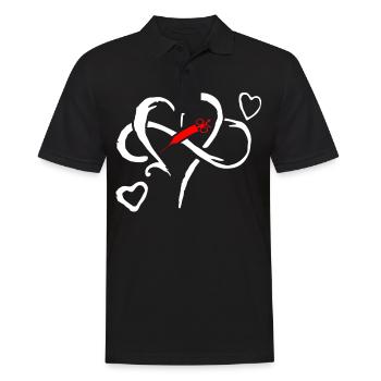 Heart Love Syringe Doctor Carer Gift - Men's Polo Shirt - black - Front - Kai (181cm)