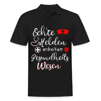 Krankenschwester Gesundsheitswesen Spruch Geschenk - Männer Poloshirt - Schwarz - Vorne - Kai (181cm)