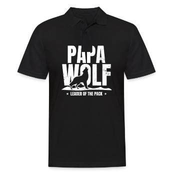 Papa Wolf Anführer des Rudelgeschenks - Männer Poloshirt - Schwarz - Vorne - Kai (181cm)