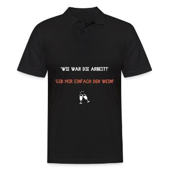 Wein Lustige Witzige Sprüche Humor Arbeit Job Chef - Männer Poloshirt - Schwarz - Vorne - Kai (181cm)