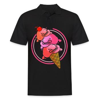 Blobfisch - Männer Poloshirt - Schwarz - Vorne - Kai (181cm)