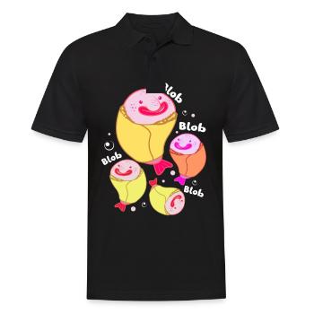 Blobfish Deep Sea Grumpy Introverted Gift - Men's Polo Shirt - black - Front - Kai (181cm)