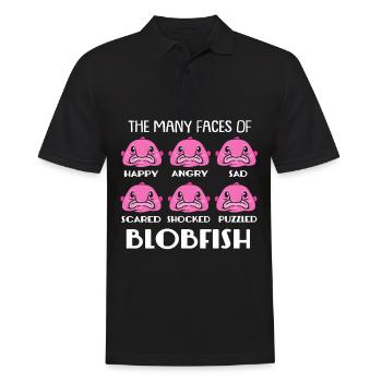 Blobfish Deep Sea Grumpy Introverted Gift - Men's Polo Shirt - black - Front - Kai (181cm)